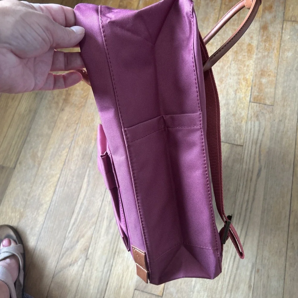 Fjallraven Kanken No. 2 Backpack Plum Burgundy G-1000 Leather Trim Bag
